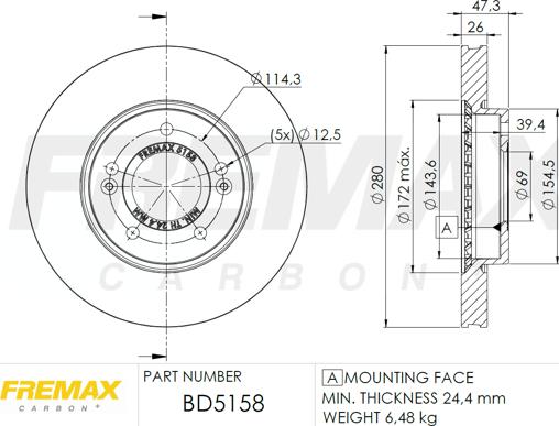 FREMAX BD-5158 - Гальмівний диск avtolavka.club