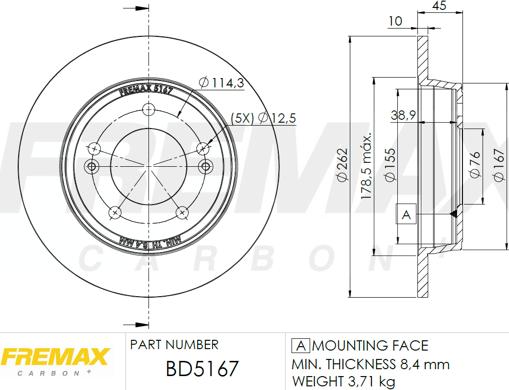 FREMAX BD-5167 - Гальмівний диск avtolavka.club