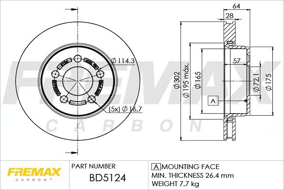 FREMAX BD-5124 - Гальмівний диск avtolavka.club