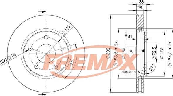 FREMAX BD-5170 - Гальмівний диск avtolavka.club