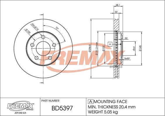 FREMAX BD-5397 - Гальмівний диск avtolavka.club