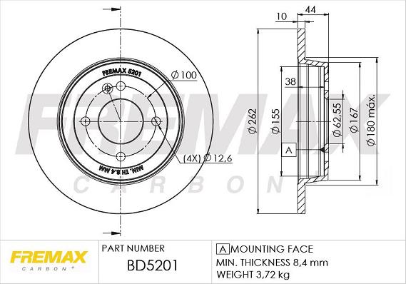 FREMAX BD-5201 - Гальмівний диск avtolavka.club