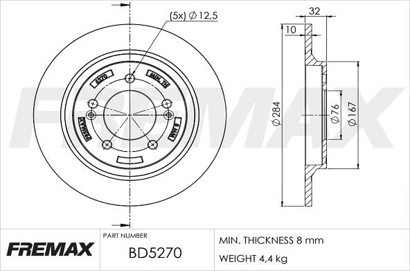 FREMAX BD-5270 - Гальмівний диск avtolavka.club