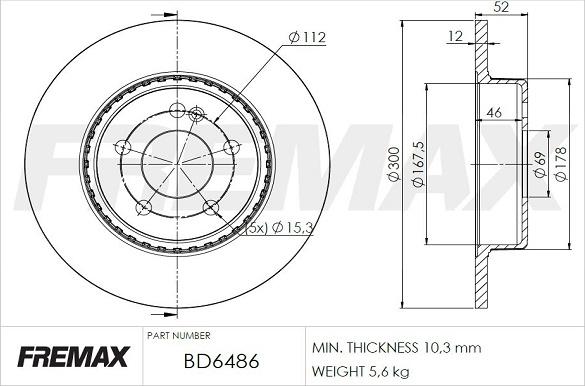 FREMAX BD-6486 - Гальмівний диск avtolavka.club