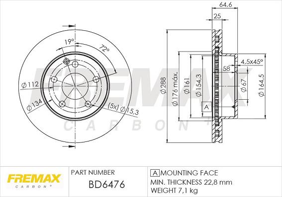 FREMAX BD-6476 - Гальмівний диск avtolavka.club