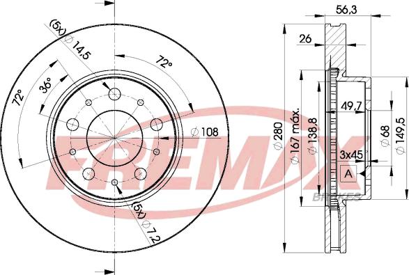 FREMAX BD-6567 - Гальмівний диск avtolavka.club