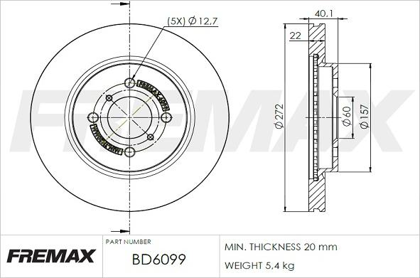 FREMAX BD-6099 - Гальмівний диск avtolavka.club