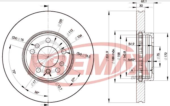 FREMAX BD-6045 - Гальмівний диск avtolavka.club