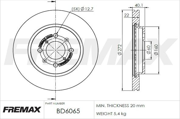 FREMAX BD-6065 - Гальмівний диск avtolavka.club