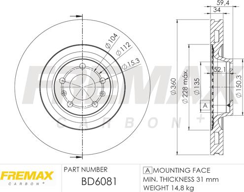 FREMAX BD-6081 - Гальмівний диск avtolavka.club