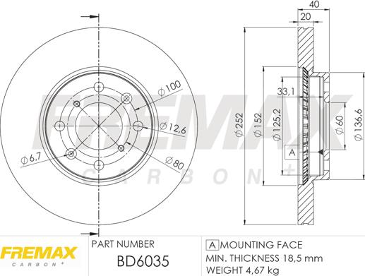 FREMAX BD-6035 - Гальмівний диск avtolavka.club