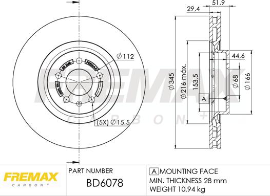 FREMAX BD-6078 - Гальмівний диск avtolavka.club