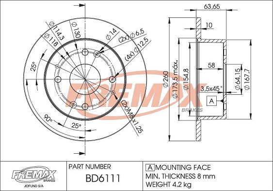 FREMAX BD-6111 - Гальмівний диск avtolavka.club