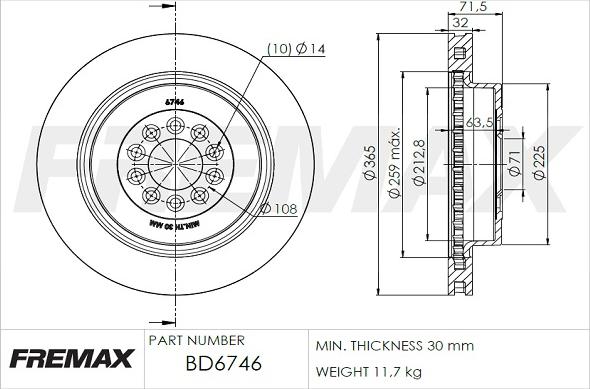 FREMAX BD-6746 - Гальмівний диск avtolavka.club