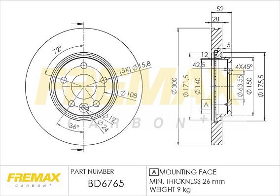 FREMAX BD-6765 - Гальмівний диск avtolavka.club