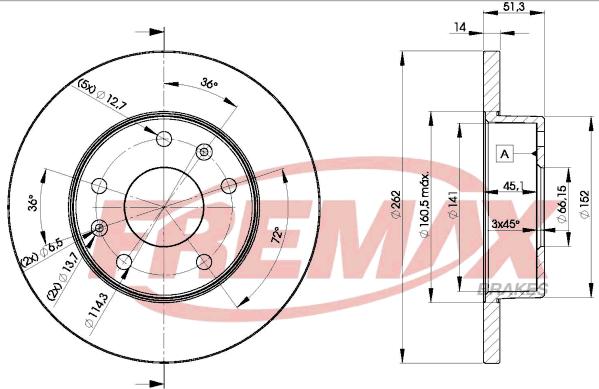 FREMAX BD-0903 - Гальмівний диск avtolavka.club