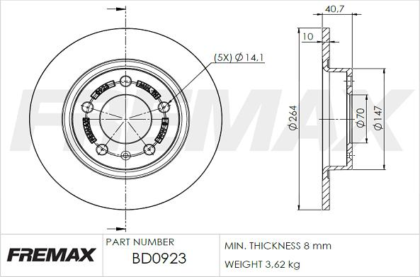 FREMAX BD-0923 - Гальмівний диск avtolavka.club