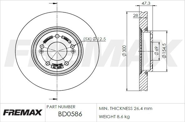 FREMAX BD-0586 - Гальмівний диск avtolavka.club