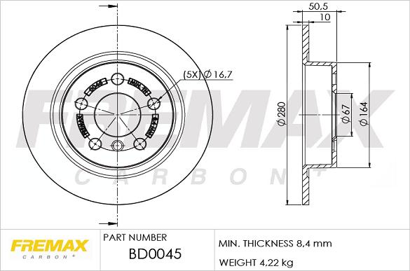 FREMAX BD-0045 - Гальмівний диск avtolavka.club