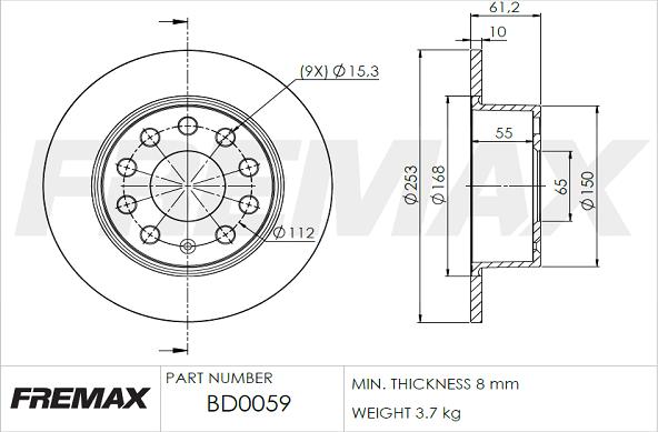 FREMAX BD-0059 - Гальмівний диск avtolavka.club