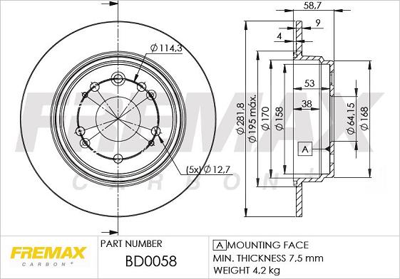 FREMAX BD-0058 - Гальмівний диск avtolavka.club