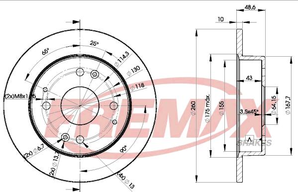 FREMAX BD-0835 - Гальмівний диск avtolavka.club