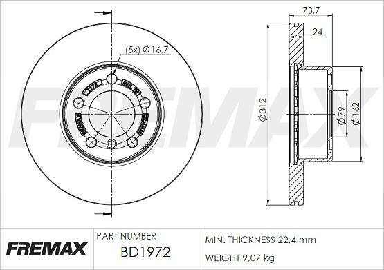 FREMAX BD-1972 - Гальмівний диск avtolavka.club