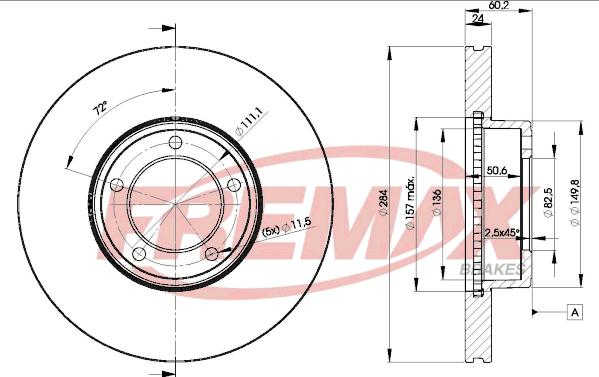 FREMAX BD-1487 - Гальмівний диск avtolavka.club