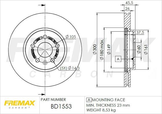 FREMAX BD-1553 - Гальмівний диск avtolavka.club