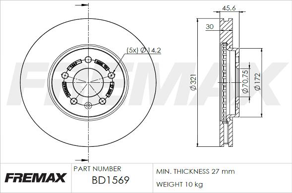 FREMAX BD-1569 - Гальмівний диск avtolavka.club