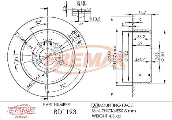 FREMAX BD-1193 - Гальмівний диск avtolavka.club