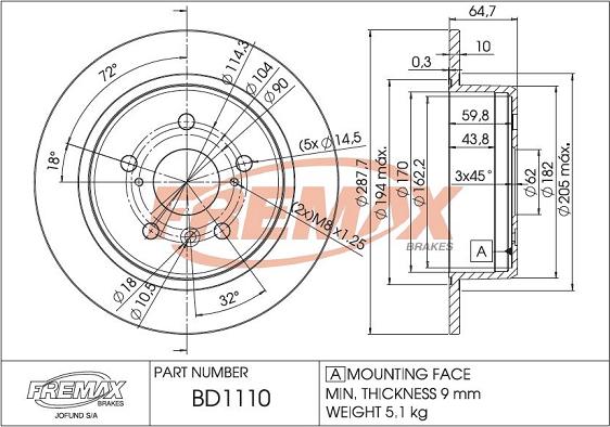 FREMAX BD-1110 - Гальмівний диск avtolavka.club