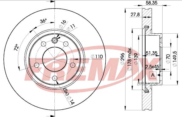 FREMAX BD-1134 - Гальмівний диск avtolavka.club