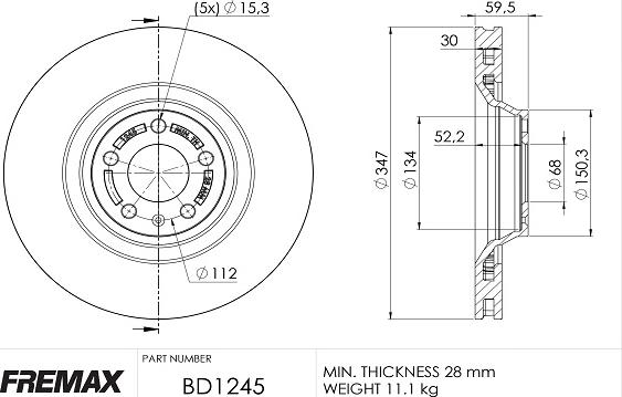 FREMAX BD-1245 - Гальмівний диск avtolavka.club