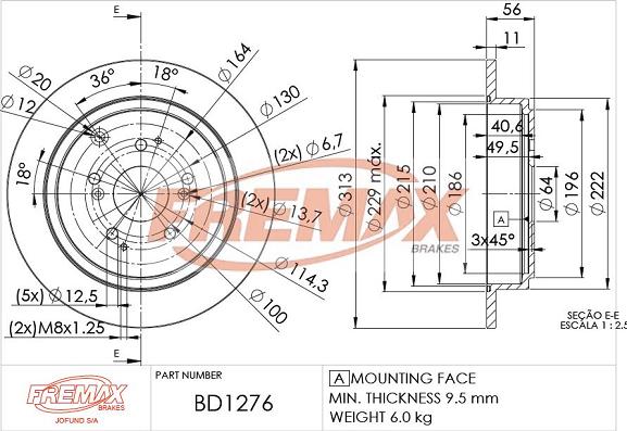 FREMAX BD-1276 - Гальмівний диск avtolavka.club