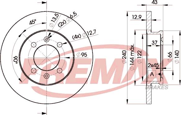 FREMAX BD-8405 - Гальмівний диск avtolavka.club