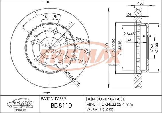 FREMAX BD-8110 - Гальмівний диск avtolavka.club