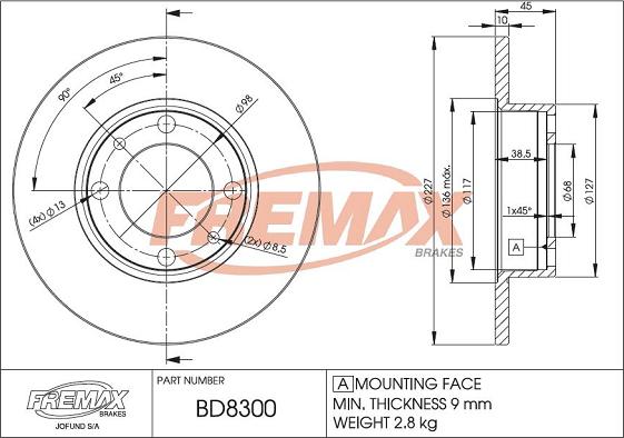 FREMAX BD-8300 - Гальмівний диск avtolavka.club