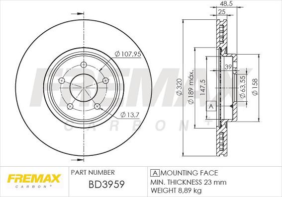 FREMAX BD-3959 - Гальмівний диск avtolavka.club