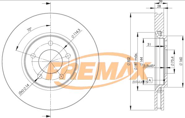 FREMAX BD-3918 - Гальмівний диск avtolavka.club