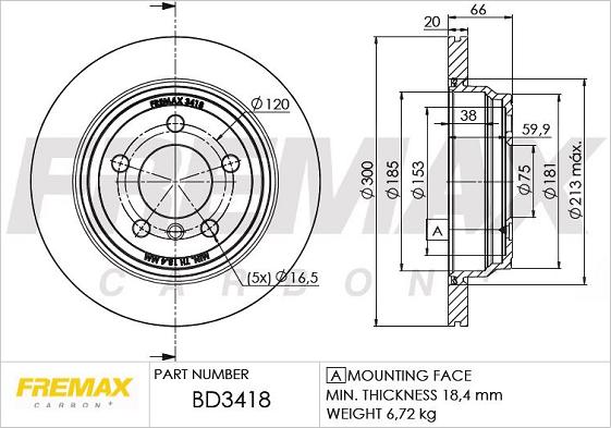 FREMAX BD-3418 - Гальмівний диск avtolavka.club