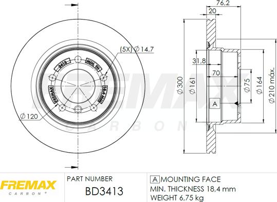 FREMAX BD-3413 - Гальмівний диск avtolavka.club