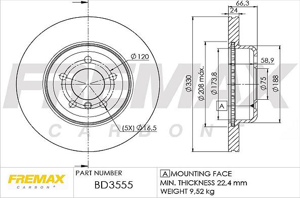 FREMAX BD-3555 - Гальмівний диск avtolavka.club