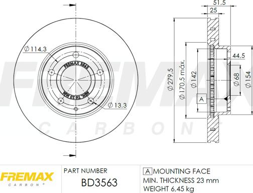 FREMAX BD-3563 - Гальмівний диск avtolavka.club