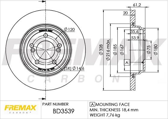 FREMAX BD-3539 - Гальмівний диск avtolavka.club