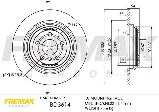 FREMAX BD-3614 - Гальмівний диск avtolavka.club