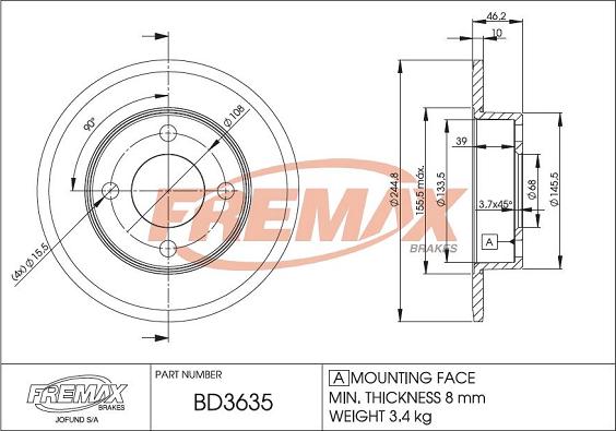 FREMAX BD-3635 - Гальмівний диск avtolavka.club