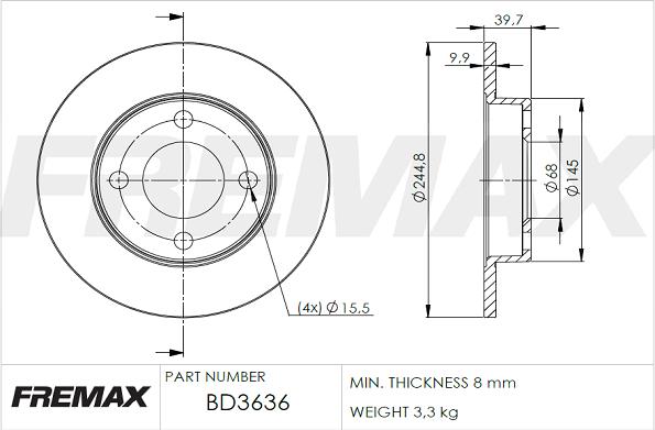 FREMAX BD-3636 - Гальмівний диск avtolavka.club