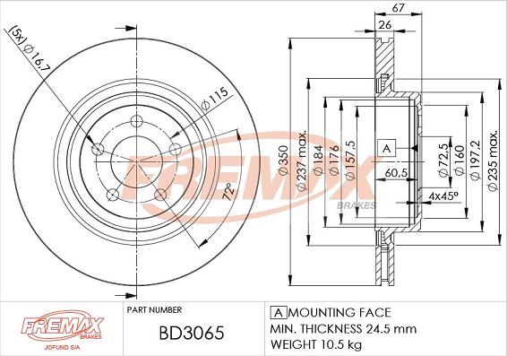 FREMAX BD-3065 - Гальмівний диск avtolavka.club