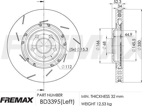 FREMAX BD-3395 - Гальмівний диск avtolavka.club